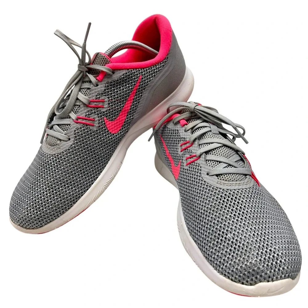 Nike Flex Trainer TR 7 898479-006 Gray‎ Pink Womens Running  Sneakers Sz 11.5